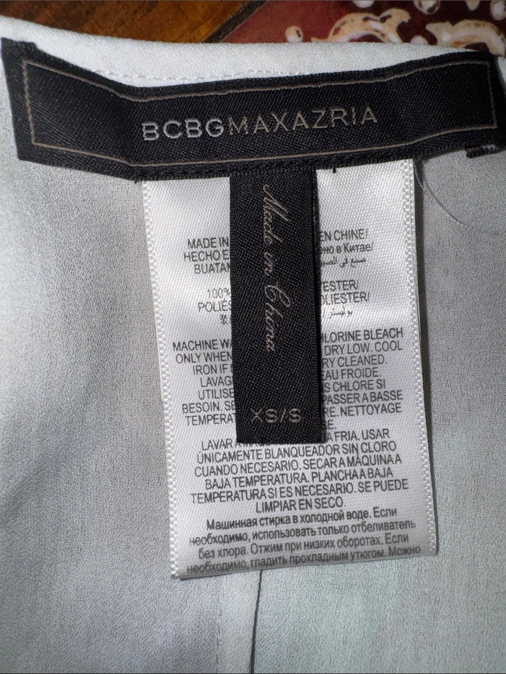 BCBG Cristen High Low Kaftan Dress XS S Blue Gray BCBGMAXAZRIA